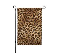 WKSGDSG Drapeaux de jardin double face pour décoration extérieure, bannière de cour en polyester robuste de 45 x 30 cm, jolis drapeaux de jardin léopard, fanion de patio résistant aux intempéries pour