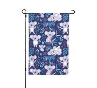 WKSGDSG Drapeaux de jardin double face pour décoration extérieure, bannière de cour en polyester robuste de 45 x 30 cm, jolis drapeaux de jardin koala, fanion de patio résistant aux intempéries pour