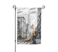 WKSGDSG Drapeaux de jardin double face pour décoration extérieure, bannière de cour en polyester robuste de 45 x 30 cm, drapeaux de jardin Love From New York, fanion de patio résistant aux intempéries