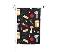 WKSGDSG Drapeaux de jardin double face pour décoration extérieure, bannière de cour en polyester robuste de 45 x 30 cm, drapeaux de jardin de médecine de dessin animé, fanion de patio résistant aux