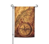 WKSGDSG Drapeaux de jardin double face pour décoration extérieure, bannière de cour en polyester robuste de 45 x 30 cm, bannière de cour, boussole, drapeaux de jardin, fanion de patio résistant aux