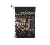WKSGDSG Drapeaux de jardin double face pour décoration extérieure, bannière de cour en polyester robuste de 45 x 30 cm, drapeaux de jardin Las Vegas, drapeau de jardin résistant aux intempéries pour