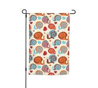 WKSGDSG Drapeaux de jardin double face pour décoration extérieure, bannière de cour en polyester robuste de 45 x 30 cm, drapeaux de jardin mignons escargots de jardin, fanion de patio résistant aux