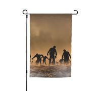 WKSGDSG Drapeaux de jardin double face pour décoration extérieure, bannière de cour en polyester robuste, nombreux drapeaux de jardin zombies, fanion de patio résistant aux intempéries pour porche