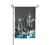 WKSGDSG Drapeaux de jardin double face pour décoration extérieure, bannière de cour en polyester robuste, peintures de New York, drapeaux de jardin, fanion de patio résistant aux intempéries pour