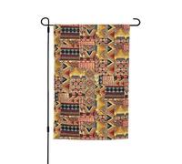 WKSGDSG Drapeaux de jardin double face pour décoration extérieure, bannière de cour en polyester robuste de 45 x 30 cm, drapeaux de jardin africains en tissu patchwork, fanion de patio résistant aux