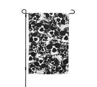 WKSGDSG Drapeaux de jardin double face pour décoration extérieure, bannière de cour en polyester robuste de 45 x 30 cm, drapeaux de jardin en forme de crâne humain, drapeau de jardin résistant aux
