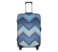 WKSGDSG Housse de bagage pour valise approuvée par la TSA, housse de protection élastique en denim bleu dégradé, convient aux bagages de 45,7 à 53,3 cm, housse de valise de voyage anti-rayures lavable