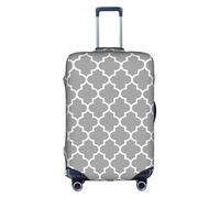 WKSGDSG Housse de bagage pour valise approuvée par la TSA, housse de protection élastique grise pour valise de voyage de 45,7 à 53,3 cm, anti-rayures et lavable, pour adulte et enfant, Quatrefoil gris