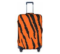 WKSGDSG Housse de bagage pour valise approuvée par la TSA, housse de protection élastique pour valise de voyage de 45,7 à 53,3 cm, anti-rayures et lavable, pour adulte et enfant, Orange Tigre Léopard