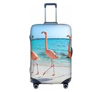 WKSGDSG Housse de bagage pour valise approuvée par la TSA, housse de protection élastique pour valise de voyage de 45,7 à 53,3 cm, anti-rayures et lavable, pour adulte et enfant, Flamingo Beach, L