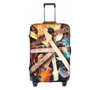 WKSGDSG Housse de bagage pour valise, approuvée par la TSA, housse de protection élastique pour valise de voyage de 45,7 à 53,3 cm, anti-rayures et lavable, pour adulte et enfant, Guitare musicale., M