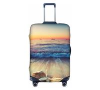 WKSGDSG Housse de bagage pour valise approuvée par la TSA, housse de protection élastique pour valises de 45,7 à 53,3 cm, anti-rayures et lavable, pour adulte et enfant, Coucher de soleil sur la plage