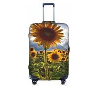 WKSGDSG Housse de bagage pour valise approuvée par la TSA, motif champs de tournesols, housse de protection élastique pour bagages de 45,7 à 53,3 cm, anti-rayures et lavable, pour adulte et enfant
