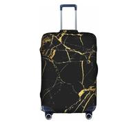 WKSGDSG Housse de bagage pour valise approuvée par la TSA, papier peint doré et noir, housse de protection élastique pour bagages de 45,7 à 53,3 cm, housse de valise de voyage anti-rayures lavable