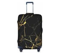 WKSGDSG Housse de bagage pour valise approuvée par la TSA, papier peint doré et noir, housse de protection élastique pour bagages de 45,7 à 53,3 cm, housse de valise de voyage anti-rayures lavable