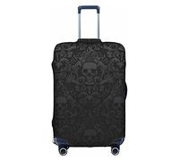 WKSGDSG Housses de bagage pour valise, approuvées par la TSA, papier peint gothique, motif tête de mort, housse de protection élastique pour bagages de 45,7 à 53,3 cm, anti-rayures et lavable, pour