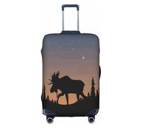 WKSGDSG Housses de bagage pour valises approuvées par la TSA - Cerf, montagne, pin, nature sauvage, housse de protection élastique pour valise de voyage de 45,7 à 53,3 cm, anti-rayures et lavable pour