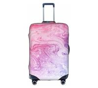 WKSGDSG Housses de bagage pour valises approuvées par la TSA - Marbre coloré - Bleu pastel et violet - Housse de protection élastique pour valise de voyage de 45,7 à 53,3 cm - Anti-rayures - Lavable
