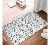 WKSGDSG Paillasson absorbant pour intérieur de 60 x 40 cm, paillasson d'intérieur antidérapant pour porte d'entrée, tapis de sol à pois noirs et blancs, facile à nettoyer pour entrée, porte arrière