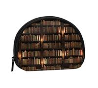 WKSGDSG Petit porte-monnaie avec fermeture éclair, bibliothèque mystérieuse pour salle de livre, mini portefeuille portable pour femmes et filles, sac de monnaie en toile avec porte-clés, sac de