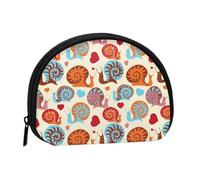 WKSGDSG Petit porte-monnaie avec fermeture éclair, mini porte-monnaie en forme d'escargot mignon, porte-monnaie portable pour femmes et filles, sac de monnaie tendance en toile avec porte-clés, sac de
