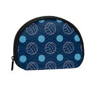 WKSGDSG Petit porte-monnaie avec fermeture éclair, mini portefeuille bleu volley-ball, porte-monnaie portable pour femmes et filles, sac de monnaie tendance en toile avec porte-clés, sac de rangement