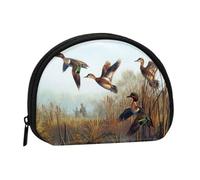 WKSGDSG Petit porte-monnaie avec fermeture éclair, mini portefeuille de chasse sauvage, porte-monnaie portable pour femmes et filles, sac de monnaie tendance en toile avec porte-clés, sac de rangement
