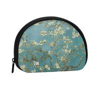WKSGDSG Petit porte-monnaie avec fermeture éclair, mini portefeuille en forme d'amandier, porte-monnaie portable pour femmes et filles, sac de monnaie tendance en toile avec porte-clés, sac de