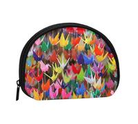 WKSGDSG Petit porte-monnaie avec fermeture éclair, mini portefeuille en papier origami, porte-monnaie portable pour femmes et filles, sac de monnaie tendance en toile avec porte-clés, sac de rangement