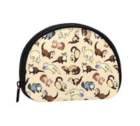 WKSGDSG Petit porte-monnaie avec fermeture éclair, mini portefeuille en toile avec porte-clés, sac de rangement pour cartes de crédit, carte d'identité, Furet poilu., Taille unique, Sac de rangement