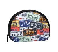 WKSGDSG Petit porte-monnaie avec fermeture éclair, mini portefeuille pour plaque d'immatriculation, porte-monnaie portable pour femmes et filles, sac de monnaie tendance en toile avec porte-clés, sac