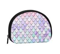 WKSGDSG Petit porte-monnaie avec fermeture éclair, mini portefeuille violet sirène pour femmes et filles, sac de monnaie tendance en toile avec porte-clés, sac de rangement pour cartes de crédit et