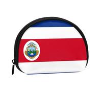 WKSGDSG Petit porte-monnaie avec fermeture éclair, motif drapeau du Costa Rica, porte-monnaie portable pour femmes et filles, sac à monnaie tendance en toile avec porte-clés, sac de rangement pour