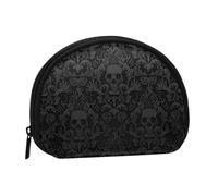 WKSGDSG Petit porte-monnaie avec fermeture éclair, papier peint gothique, tête de mort, porte-monnaie portable pour femmes et filles, sac à monnaie tendance en toile avec porte-clés, sac de rangement
