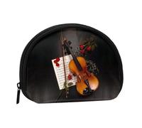 WKSGDSG Petit porte-monnaie avec fermeture éclair, pochette pour partitions de violon, porte-monnaie, porte-monnaie portable pour femmes et filles, sac de monnaie tendance en toile avec porte-clés