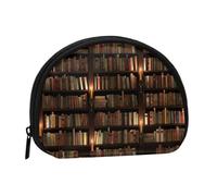WKSGDSG Petit porte-monnaie avec fermeture éclair pour salle de livre, bibliothèque mystérieuse, mini portefeuille portable pour femmes et filles, sac de monnaie tendance en toile avec porte-clés, sac