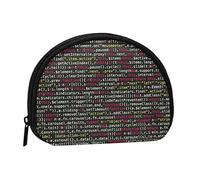 WKSGDSG Petit porte-monnaie avec fermeture éclair, programmateur de code de programmation, mini portefeuille portable pour femmes et filles, sac de monnaie tendance en toile avec porte-clés, sac de