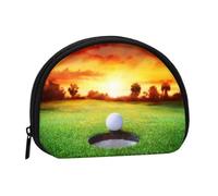 WKSGDSG Petit porte-monnaie avec fermeture éclair, sac de monnaie en toile avec porte-clés, sac de rangement pour cartes de crédit et carte d'identité, Sport Golf Ball Sunset Tree Balle de golf
