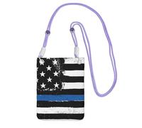 WKSGDSG Pochette de téléphone à bandoulière pour homme et femme, sac portefeuille bleu à ligne fine drapeau des États-Unis, petit sac à bandoulière pour les essentiels de voyage, sac à main étanche