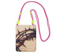 WKSGDSG Pochette de téléphone à bandoulière pour homme et femme, sac portefeuille Crown Of Thorns, petit sac à bandoulière pour les essentiels de voyage, sac à main étanche avec blocage RFID, sangle