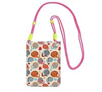 WKSGDSG Pochette de téléphone à bandoulière pour homme et femme, sac portefeuille en forme d'escargot mignon, petit sac à bandoulière pour les essentiels de voyage, sac à main étanche avec blocage