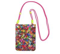 WKSGDSG Pochette de téléphone à bandoulière pour homme et femme, sac portefeuille en papier origami, petit sac à bandoulière pour les essentiels de voyage, sac à main étanche avec blocage RFID, sangle