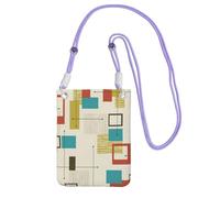 WKSGDSG Pochette de téléphone à bandoulière pour homme et femme, sac portefeuille moderne du milieu du siècle, petit sac à bandoulière pour les essentiels de voyage, sac à main étanche avec blocage