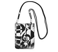 WKSGDSG Pochette de téléphone à bandoulière pour homme et femme, sac portefeuille pour clés de musique sur le thème musical, petit sac à bandoulière pour les essentiels de voyage, sac à main étanche