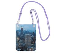 WKSGDSG Pochette de téléphone à bandoulière pour homme et femme, sac portefeuille tendance New York, petit sac à bandoulière pour les essentiels de voyage, sac à main étanche avec blocage RFID, sangle