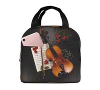 WKSGDSG Sacs à déjeuner isothermes pour homme et femme, partition de violon, sac à déjeuner isotherme, étanche, pour adultes et enfants, sac à repas portable pour bureau, pique-nique, randonnée