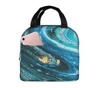 WKSGDSG Sacs à déjeuner isothermes pour homme et femme, sac à déjeuner isotherme en marbre bleu pierre, étanche pour adultes et enfants, sac à repas portable pour bureau, pique-nique, randonnée