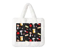 WKSGDSG Sacs à main en peluche pour femmes et filles, sac fourre-tout de médecine de dessin animé, sac à bandoulière souple pour femme, sac à main à bandoulière grande capacité pour les trajets