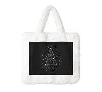 WKSGDSG Sacs à main en peluche pour femmes et filles, sac fourre-tout motif constellation pizza, sac à bandoulière souple pour femme, sac à main à bandoulière grande capacité pour les trajets